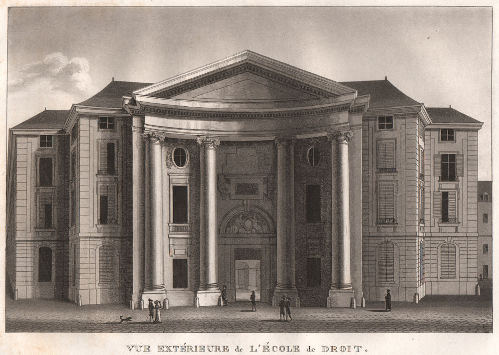 PARIS. École de Droit. Aquatint 1808 old antique vintage print picture